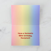 66. Geburtstag: Regenbogentext, benutzerdefinierte Karte (Innenseite)