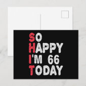 66. Geburtstag So glücklich bin ich 66 heute Gesch Postkarte (Vorne/Hinten)