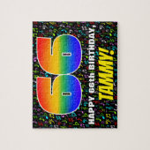 66. Geburtstag — Spaß, farbenfrohe Musiksymbole & Puzzle (Vertikal)