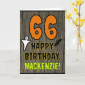 66. Geburtstag: Spooky Halloween Thema, Individuel Karte (Gelbe Blume)