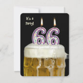 66. Geburtstags-Bier-Party Einladung (Vorderseite)