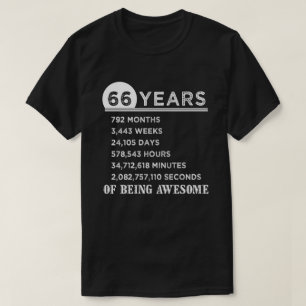 66. Geburtstags-Shirt 66 Jahre alte T-Shirt