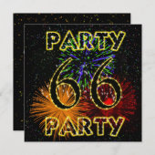 66. Geburtstagsfeier Einladung mit Feuerwerk (Vorne/Hinten)