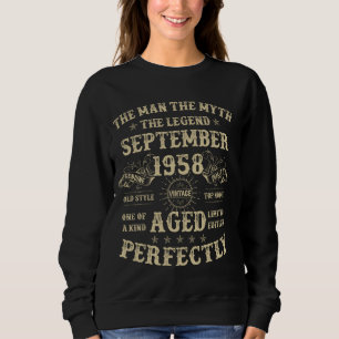 66. Geburtstagsgeschenke für Männer September 1958 Sweatshirt