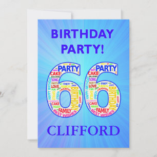 66. Geburtstagsparty Einladung einen Namen hinzufü