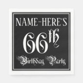 66. Geburtstagsparty — Extravagantes Script + Indi Serviette (Vorderseite)