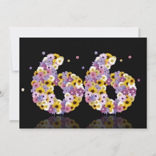66. Geburtstagsparty mit Blumenbriefen Einladung (Vorderseite)