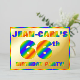 66. Geburtstagsparty — Spaß, Regenbogenspektrum "6 Folieneinladung