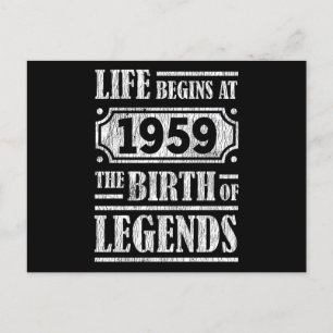 66 Jahre alt 1959 Geburt einer Legende 66. Geburts Postkarte