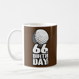 66 Jahre alt Golf Golfen Golfer 66. Geburtstag Kaffeetasse