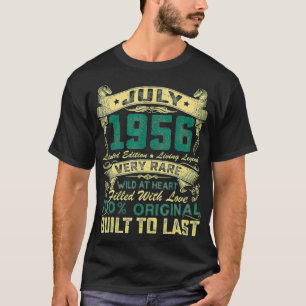 66 Jahre alt Vintag Juli 1956 Limited Edition 66t T-Shirt