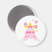 66-jähriger Geburtstagskuchen Magnet (Vorderseite/Rückseite)