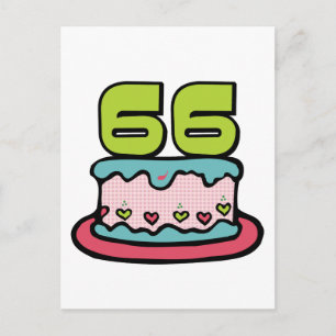 66-jähriger Geburtstagskuchen Postkarte