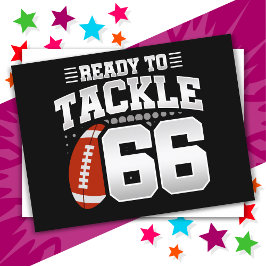66-jähriges Tackle Football Party 66. Geburtstag Postkarte