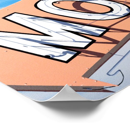 66 Motel auf der historischen Route 66 Poster (Ecke)