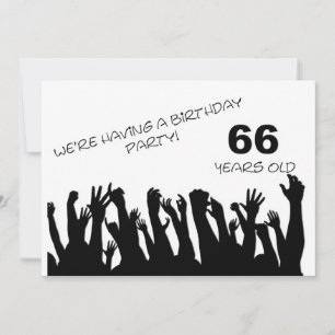 66. Party Einladung mit jubelnden Menschenmassen