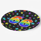 66. Veranstaltung: Bold, Fun, Colorful Rainbow 66 Pappteller (Schrägansicht)