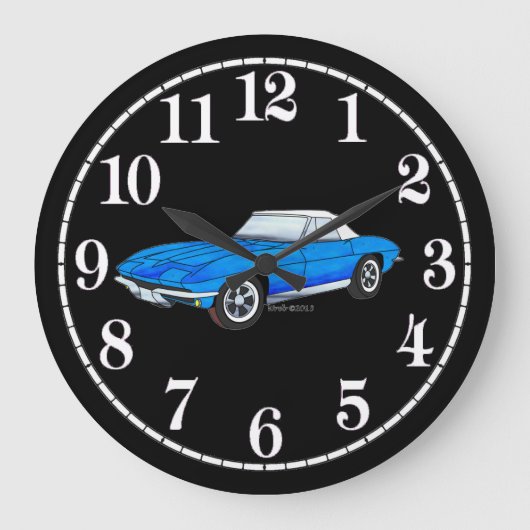 66 Vette - White Dial Große Wanduhr (Vorderseite)
