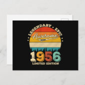 66 Year Old Awesome Since 1956 66th Birthday Gift Postkarte (Vorne/Hinten)