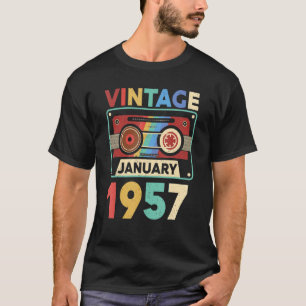 66 Yr Vintager Januar 1957 66. Geburtstag T-Shirt