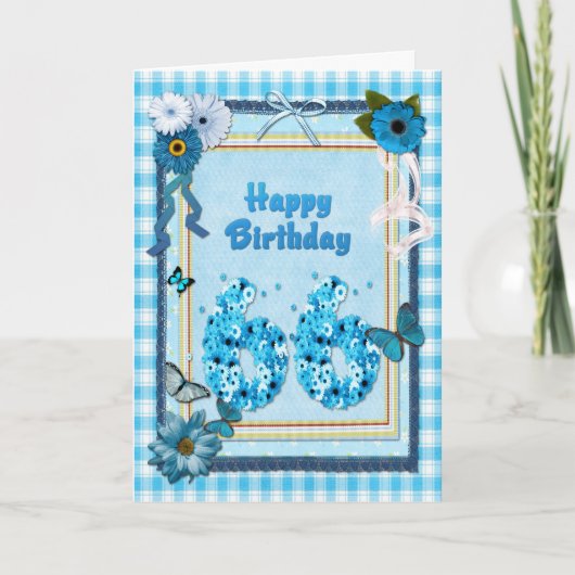 66th Birthday with a scrapbook effect Karte (Vorderseite)