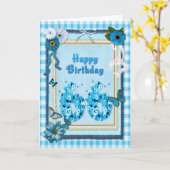 66th Birthday with a scrapbook effect Karte (Gelbe Blume)