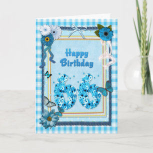 66th  Birthday with a scrapbook effect Karte