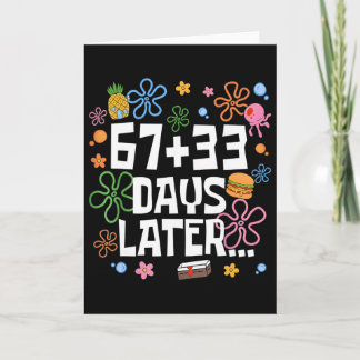 67+33 Days Later 100 Days Of School Teacher Six Se Karte