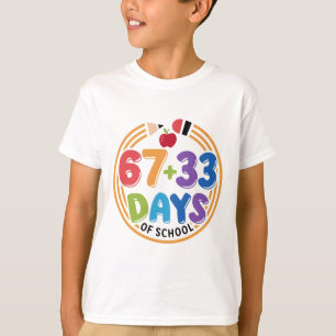 67 + 33 Tage Schule Buntes Spaß-Klassenzimmer. T-Shirt