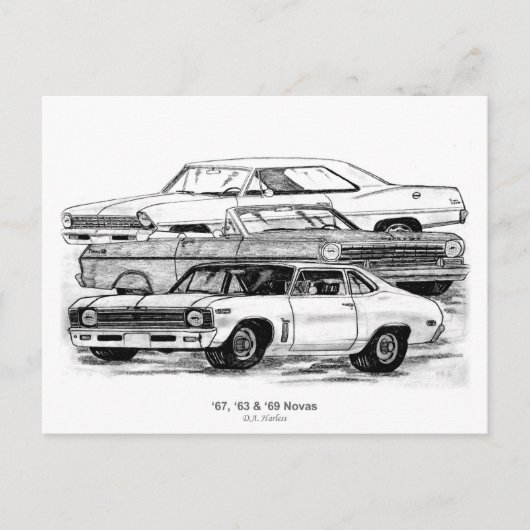 67, 63, 69 Novas - BW an der Grenze Postkarte (Vorderseite)