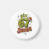 67, 6-7 meme, 6 7 funny, 67 christmas magnet (Vorne)