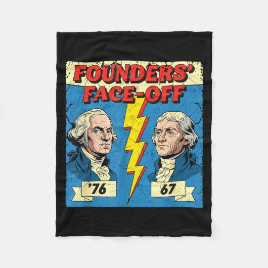 67 76 George Washington Thomas Jefferson Geschicht Fleecedecke (Vorderseite)