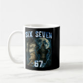 67 Alpha Wolf Meme Funny Graphic Tee Six Seven Hum Kaffeetasse (Links)