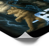 67 Alpha Wolf Meme Funny Graphic Tee Six Seven Hum Poster (Ecke)