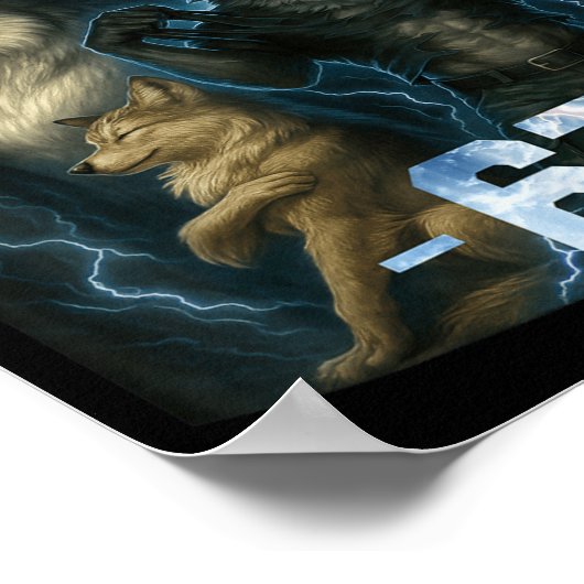 67 Alpha Wolf Meme Funny Graphic Tee Six Seven Hum Poster (Ecke)