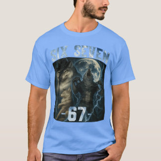 67 Alpha Wolf Meme Lustiges Grafik T-Shirt Six Sev