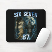 67 Alpha Wolf Meme Lustiges Grafik T-Shirt Six Sev Mousepad (Mit Mouse)
