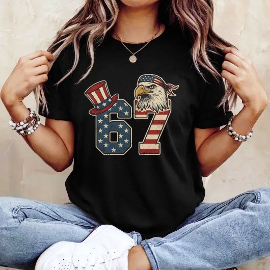 67 American Flag Eagle 4th of July Patriotic T-Shirt