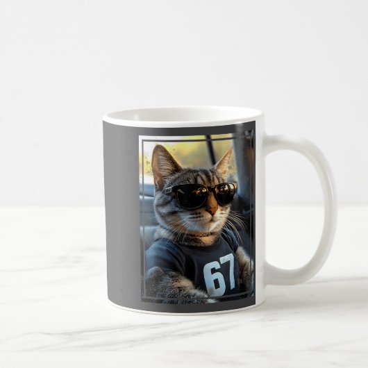 67 And Still Cool Funny Birthday Meme Cat  Kaffeetasse (Rechts)