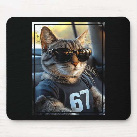 67 And Still Cool Funny Birthday Meme Cat  Mousepad (Vorne)