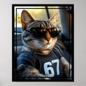 67 And Still Cool Funny Birthday Meme Cat  Poster (Vorne)