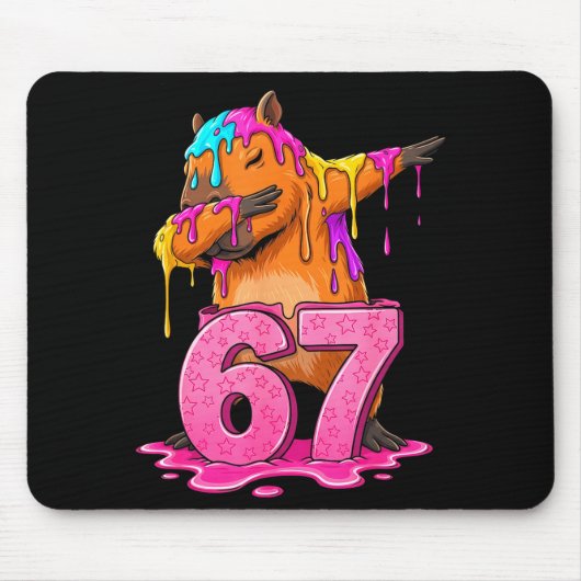 67 Animals Funny 67 Brainrot Youth Kids Capybara 6 Mousepad (Vorne)