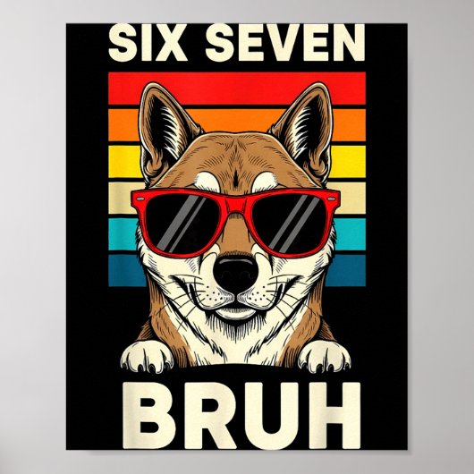 67 Animals Funny 67 Brainrot Youth Kids Dog 67  Poster (Vorne)