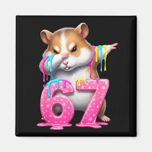 67 Animals Funny 67 Brainrot Youth Kids Hamster 67 Magnet (Vorne)