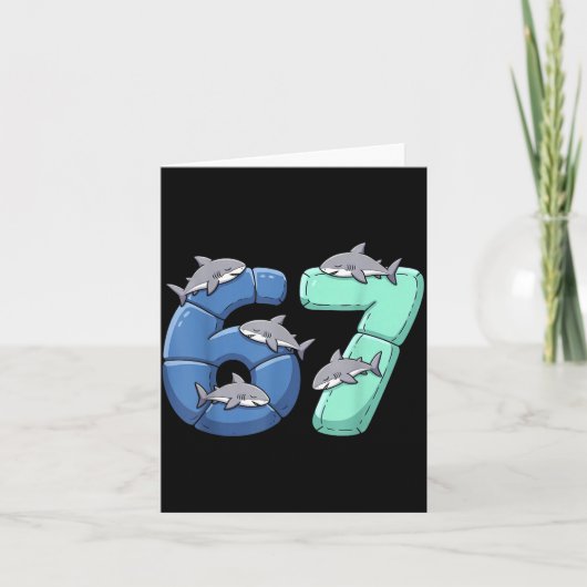 67 Animals Funny 67 Brainrot Youth Kids Shark 67  Karte (Vorderseite)