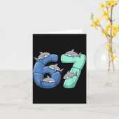 67 Animals Funny 67 Brainrot Youth Kids Shark 67  Karte (Gelbe Blume)