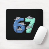 67 Animals Funny 67 Brainrot Youth Kids Shark 67  Mousepad (Mit Mouse)