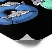 67 Animals Funny 67 Brainrot Youth Kids Shark 67  Poster (Ecke)