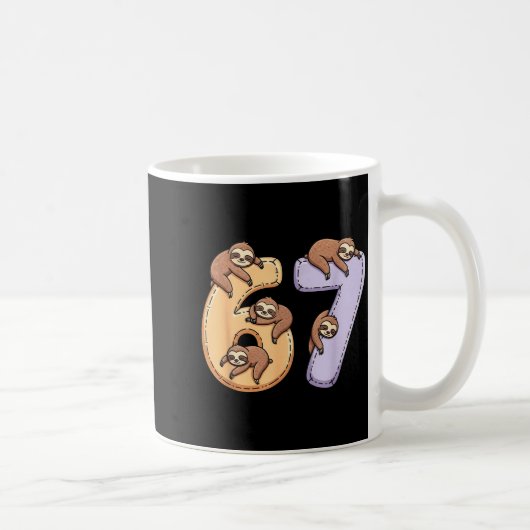 67 Animals Funny 67 Brainrot Youth Kids Sloth 67 Kaffeetasse (Rechts)