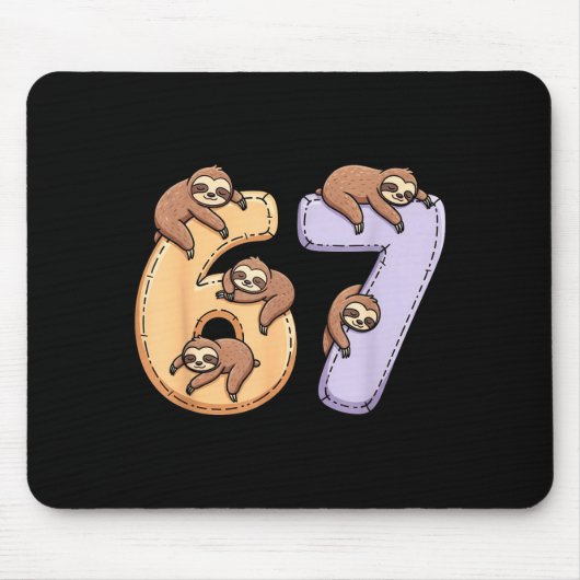 67 Animals Funny 67 Brainrot Youth Kids Sloth 67 Mousepad (Vorne)